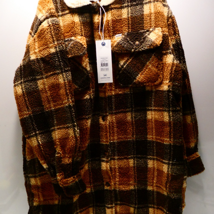 Riders By Lee Women's Teddy Sherpa Coat, Caramel Check, Size - 12