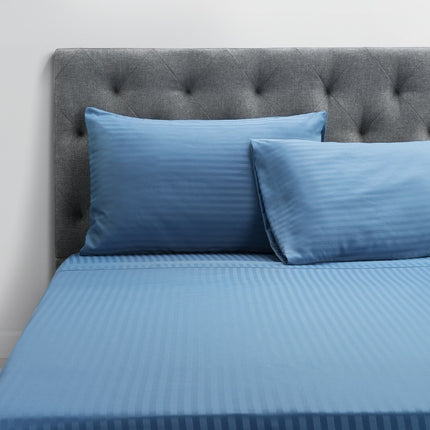 Ovela Silky Touch Microfibre Striped Bed Sheets Set (Single, Ocean)