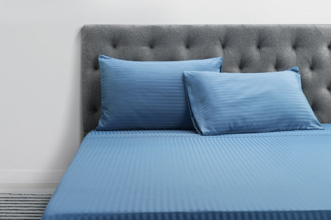 Ovela Silky Touch Microfibre Striped Bed Sheets Set (Single, Ocean)