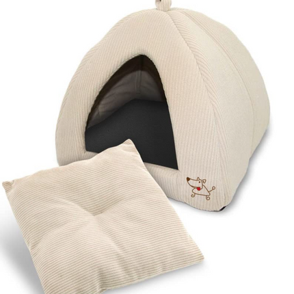Pet Tent-Soft Bed for Dog and Cat by Best Pet Supplies - Beige Corduroy