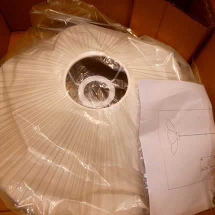 Lexi Lighting Seraphina Pendant Light, Small White Pleated Wave Fabric Lampshade