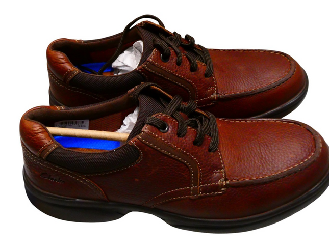 Clarks Men's Bradley Vibe Oxford, Tan Tumbled Leather, 9.5 US