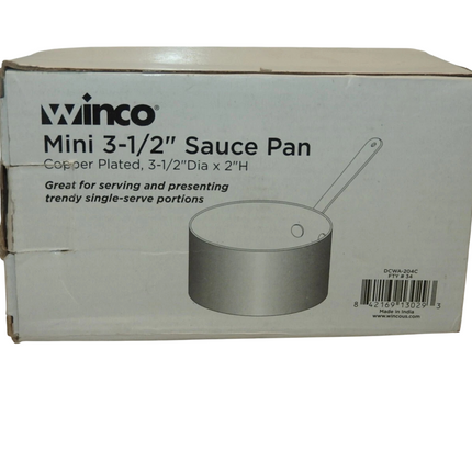 Winco DCWA-204C Copper Plated Stainless Steel 3-1/2" Diameter Mini Sauce Pan Ser