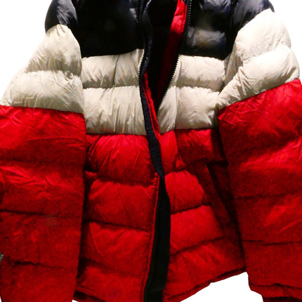 Tommy Hilfiger Men's Hooded Puffer Jacket, Midnight/White/Red, XX-Large Tall