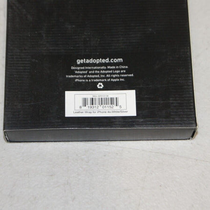 Adopted Leather Wrap Case for iPhone 4 - White/Silver