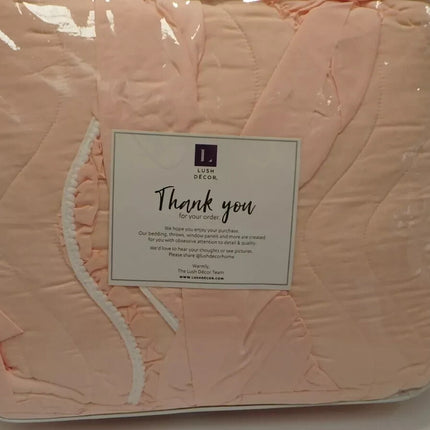 Lush Decor Kemmy Quilt - Ruffled Textured 3 Piece Full Queen Size Bedding Set, P