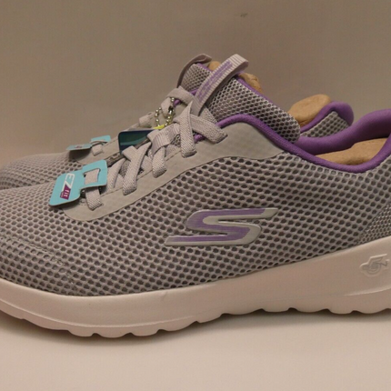 Skechers Women's Go Walk Joy Bungee with Color Pop Sneaker, Gray/Lavender, 5 US