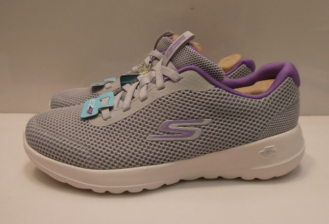 Skechers Women's Go Walk Joy Bungee with Color Pop Sneaker, Gray/Lavender, 5 US