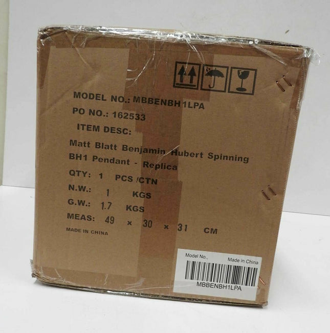 Matt Blatt Benjamin Hubert Spinning BH1 Pendant Light MBBENBH1LPA