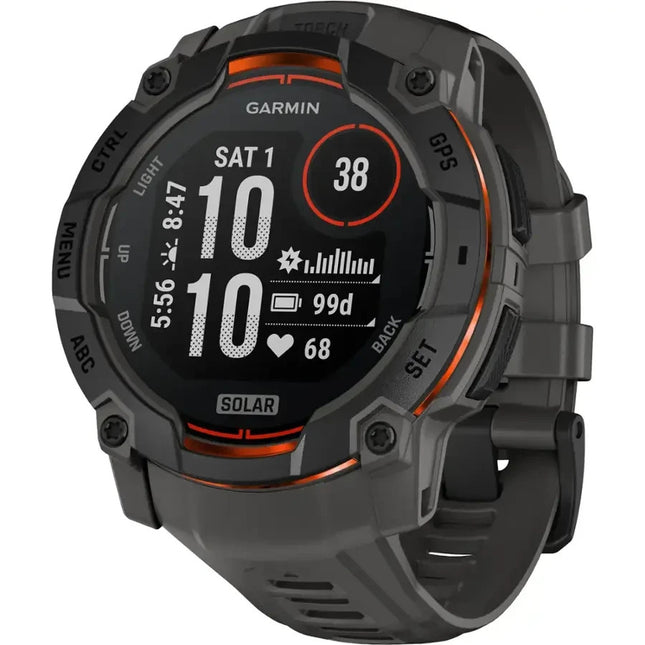 Garmin - Instinct 3 Solar GPS Smartwatch 50 mm Fiber-reinforced Polymer - Black
