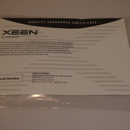 Rokinon Xeen XN50-NEX 50mm T1.5 Professional CINE Lens for Sony E Mount (FE)