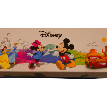 Disney Kids W001803 Princess Stainless Steel Plain Case With Printed Strap Watch