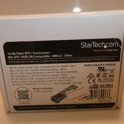 StarTech® Cisco Meraki MA-SFP-10GB-SR Compatible SFP+, 10 Gigabit Fiber 10GBase-