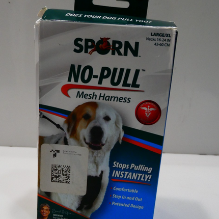 Sporn Large/XL No Pull Dog Harness for Large Dogs - Black Mesh Body