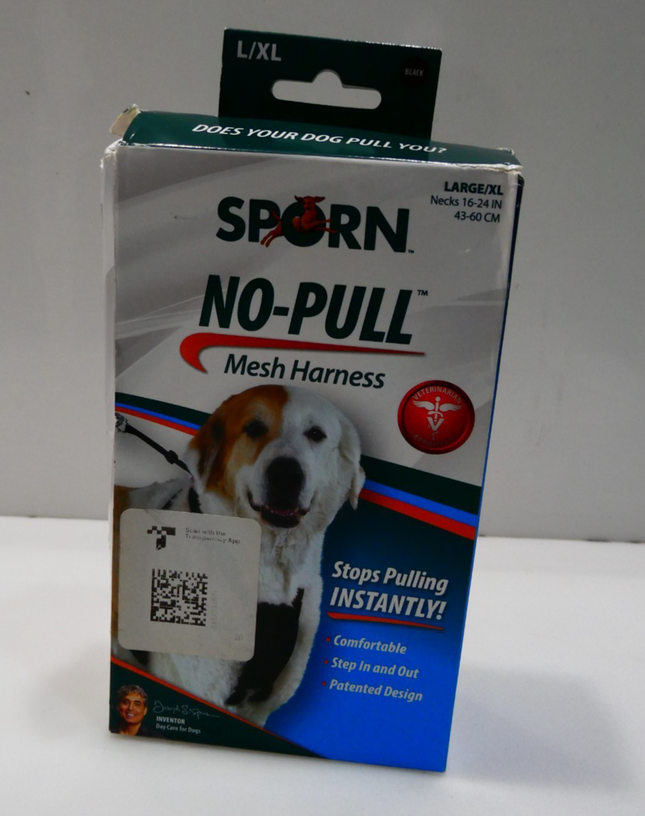 Sporn Large/XL No Pull Dog Harness for Large Dogs - Black Mesh Body