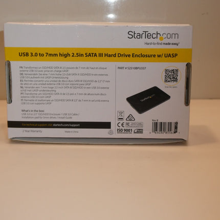 Startech.com USB 3.0 to 7mm high 2.5in SATA III Hard Drive Enclosure w/ UASP
