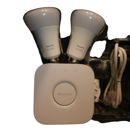 Philips Hue White Starter Kit A60 2x B22 LED Bulbs + Bridge