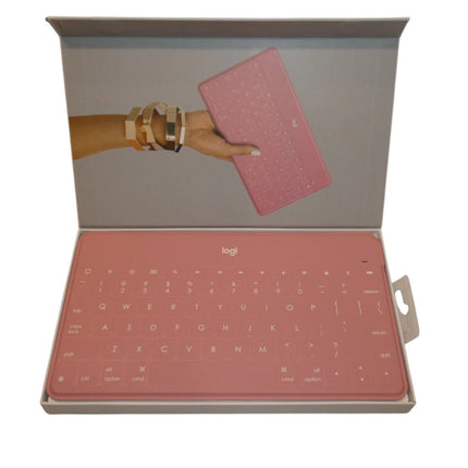 Logitech Keys-to-Go Ultra Slim Keyboard Bluetooth with iPhone Stand - Pink