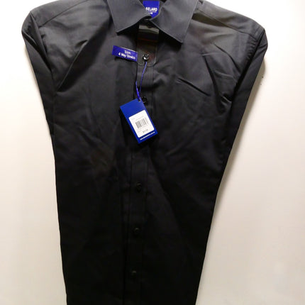 Abelard Men's 4 Way Stretch Poplin Slim Fit Dress Shirt, Black, M