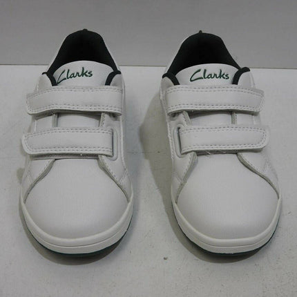 Clarks Kids Dewey White/Green E+ 28 E