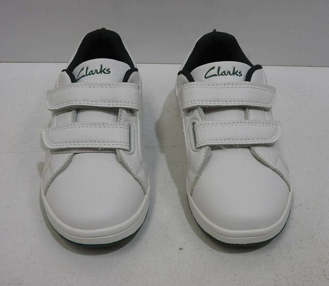 Clarks Kids Dewey White/Green E+ 28 E