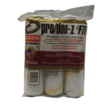 The Wooster Brush Company RR663-9 Pro Doo Z FTP Roller Cover 3/8-Inch Nap, 3-Pac