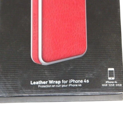 Adopted Leather Wrap Case for iPhone 4 - Scarlet/Silver