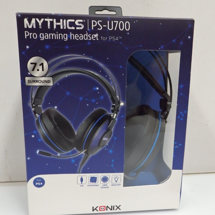 Konix PS-700 Gaming Over-ear headset Corded 7.1 Surround Black, Blue V