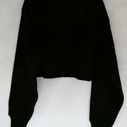 Champion Women's Reverse Weave Cropped Cut-Off Hoodie, Black, Large