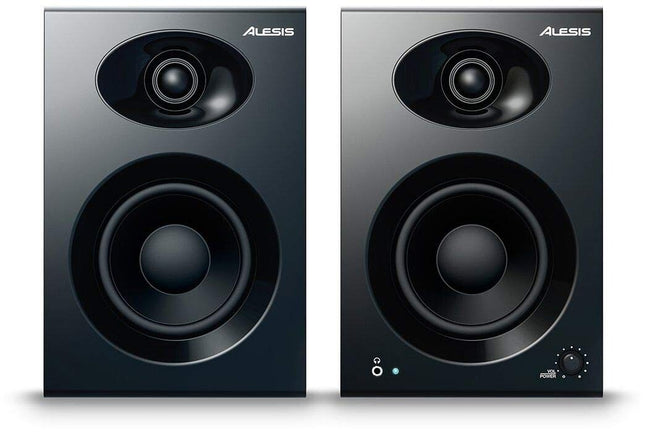 Alesis Elevate 4 |Pair of 50 W Powered Desktop Studio or Gaming Wired Speakers