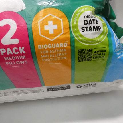 Tontine Goodnight Allergy Sensitive Medium Pillow, White, 2 Count