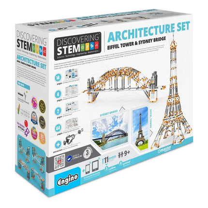 Engino Discovering Stem Eiffel Tower & Sydney Harbour Bridge Architecture Buildi