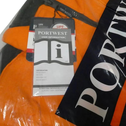 Portwest 100% Cotton 4-in-1 Jacket MJ777, Orange/Navy - Small