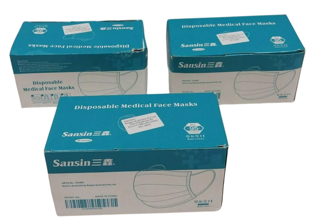 4 x Sansin Disposable Medical Face Mask 50 Pieces