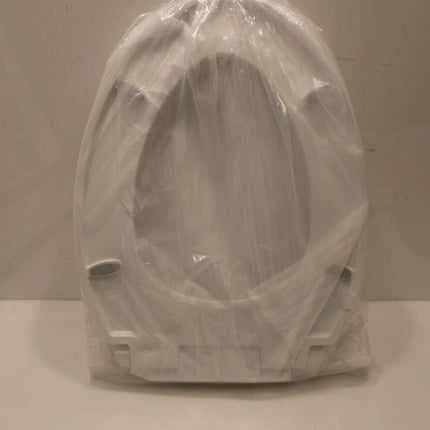 Faucet Morgan Elongated Slow-Close White Toilet Seat with Non-Slip Seat Bumpers,