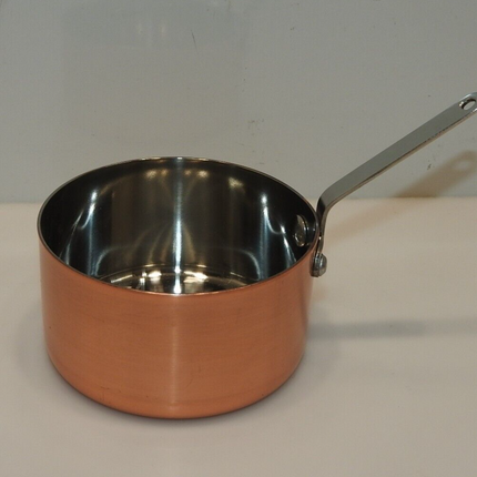 Winco DCWA-204C Copper Plated Stainless Steel 3-1/2" Diameter Mini Sauce Pan Ser