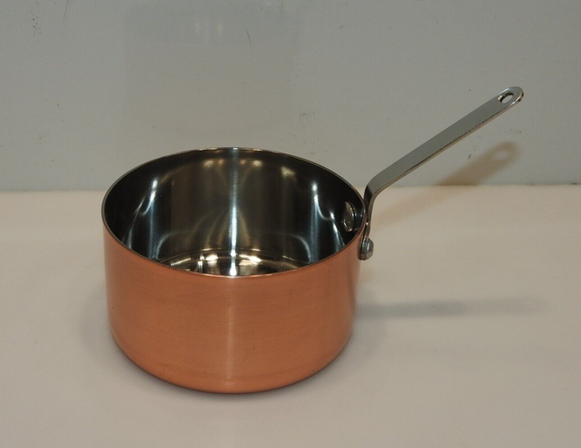 Winco DCWA-204C Copper Plated Stainless Steel 3-1/2" Diameter Mini Sauce Pan Ser