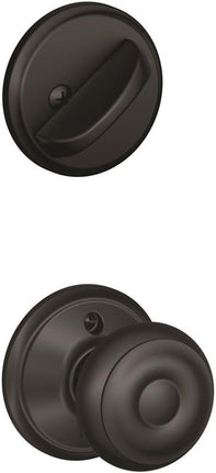 Schlage F59 GEO 622 Georgian Interior Knob with Deadbolt, Matte Black (Interior