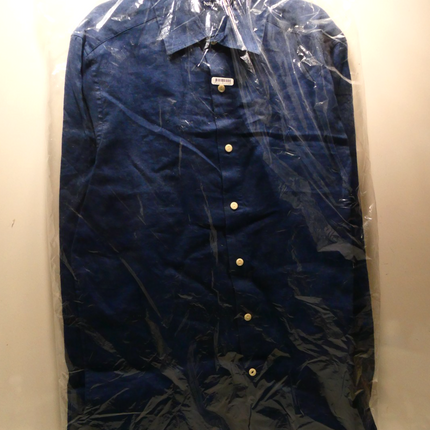 Nautica Men’s Solid Linen Long Sleeve Shirt, Lapis Blue, Small