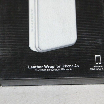 Adopted Leather Wrap Case for iPhone 4 - White/Silver