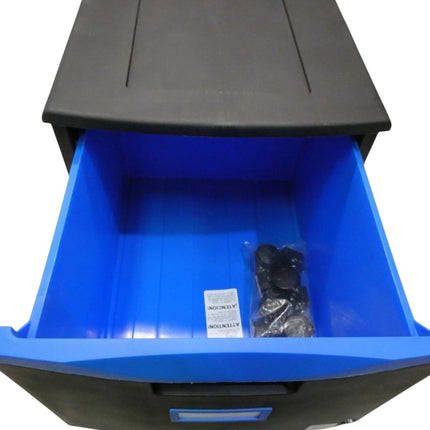 Storex 61269U01C File Cabinet, 1-Drawer, Black/Blue