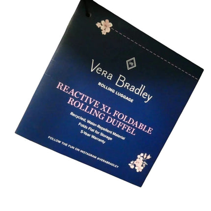 Vera Bradley Women's Recycled Ripstop XL Foldable Rolling Duffel Travel Bag