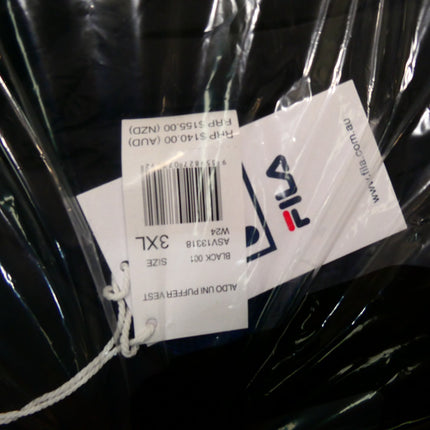 FILA Unisex Adult's Aldo Uni Puffer Jacket, Black, 3X-Large