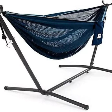 Vivere C9MESH-42 Hammock with Stand, Navy and Turquoise