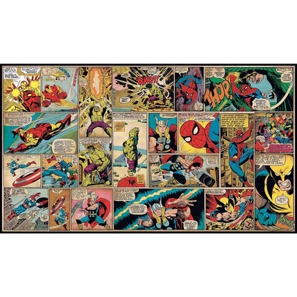 RoomMates JL1290M Ultra-Strippable Marvel Classics Comic Panel Mural, 6-Feet x 1
