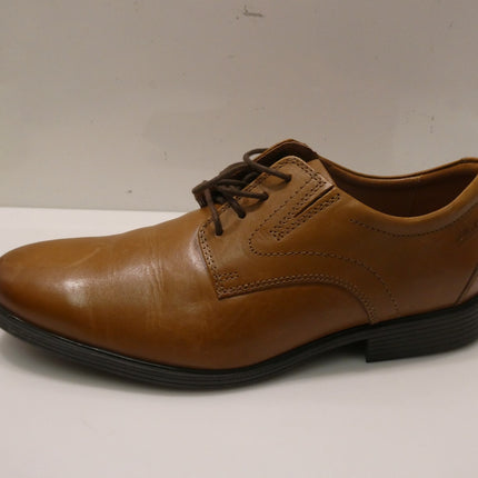 Clarks Men's Whiddon Plain Oxford, Dark Tan Leather, 9.5 Wide