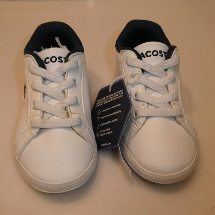 Lacoste Kid's Graduate 0721 1 SUC Sneaker, White/Navy, 6 US (Small Mark)