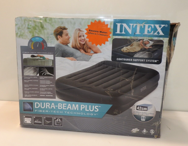Intex Dura-Beam Plus Series Essential Rest Airbed with Internal Electric Pump