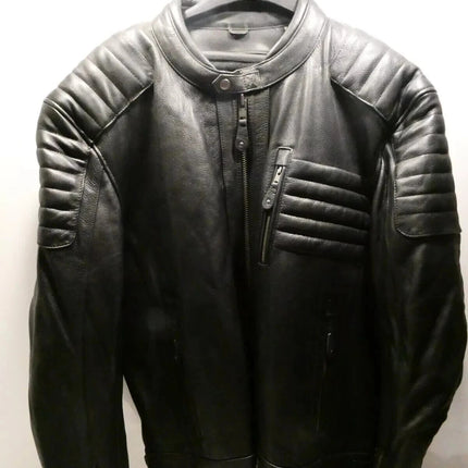 First Mfg Co FIM293CHRZ-Defender Leather Jacket, Black, 4XL