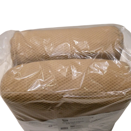 Maytex Pixel Stretch 2-Piece Slipcover Sofa, Polyester-Blend, Sand